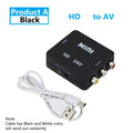 HDTV to RCA Converter 1080 RCA AV to HDTV HDMI-compatible Adapter Video Composite Converter HDTV Switch Support NTSC PAL HDTV2AV Zpaxo HDTV2AV Black