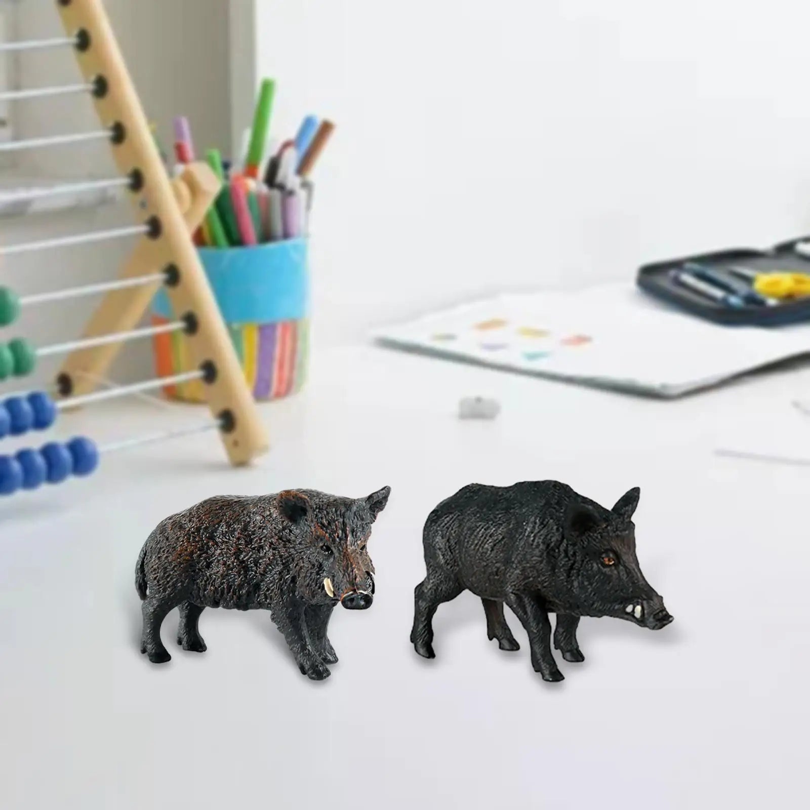 Wild Boar Ornament Lifelike Miniature Figurines DIY Crafts Garden Figurines for Tabletop Landscape Garden Bedroom Decoration Zpaxo