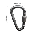 D-shape Carabiner Aluminium Alloy Sports Keychain Multi Colors with Lock D-shape Carabiner Camping Hiking Hook Outdoor Tool Zpaxo Gray