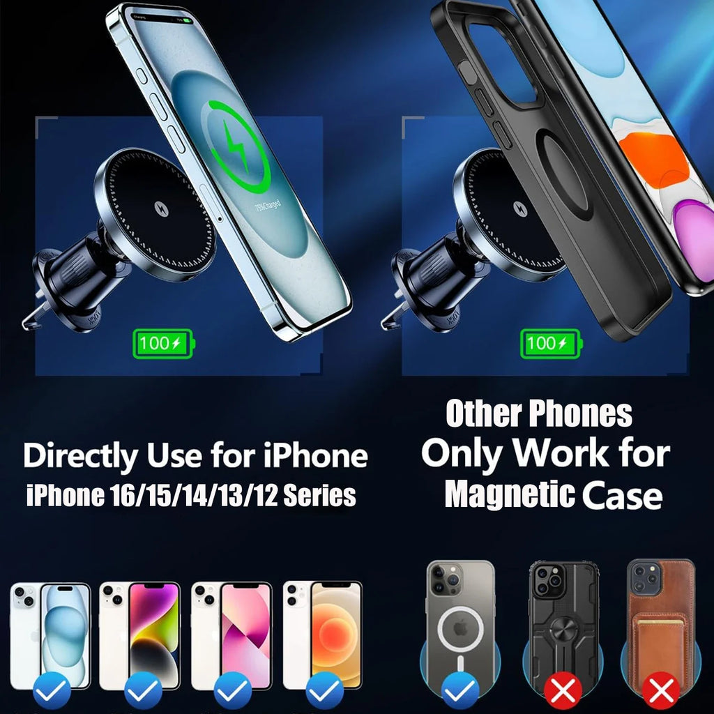 UYUXIO Strong Magnetic Wireless Car Phone Charger Adapter 15W Air