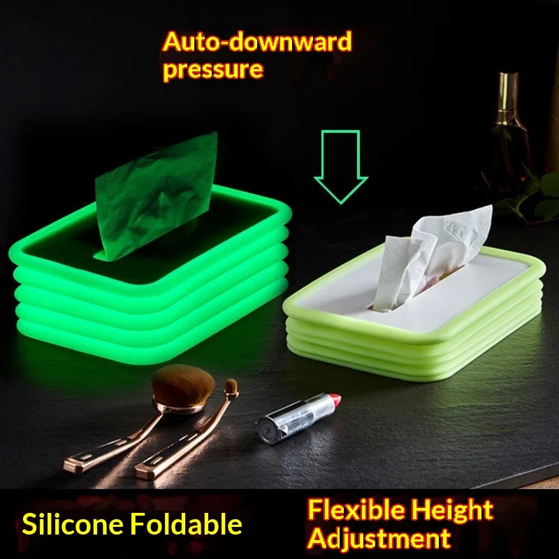 Luminous Desktop Coreless Tissue Box – Silent Auto-Compression Tissue Box Holder Zpaxo