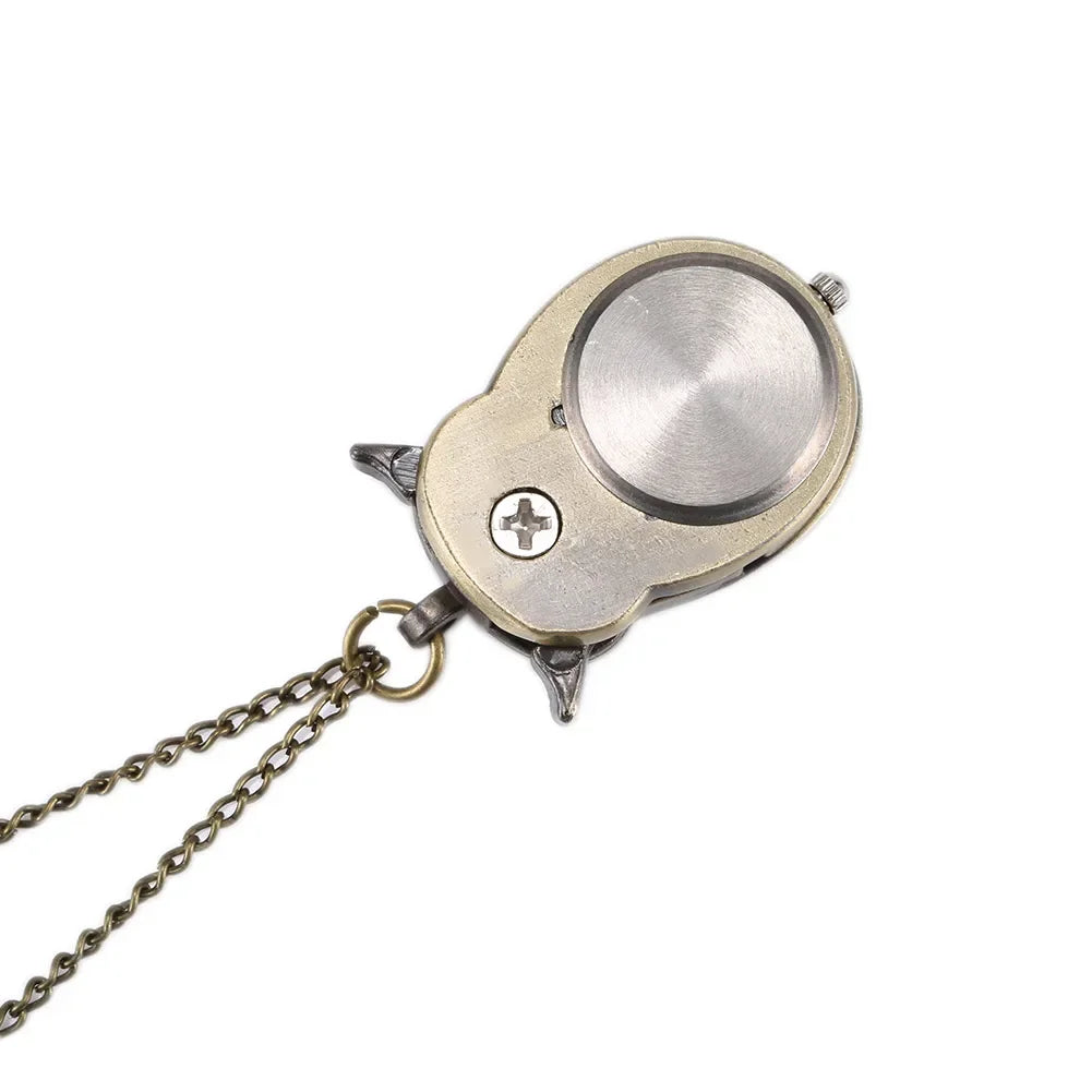 Retro Owl Pendant Necklace Watch – Vintage Unisex Chain Clock Pendant Necklace Watch Zpaxo