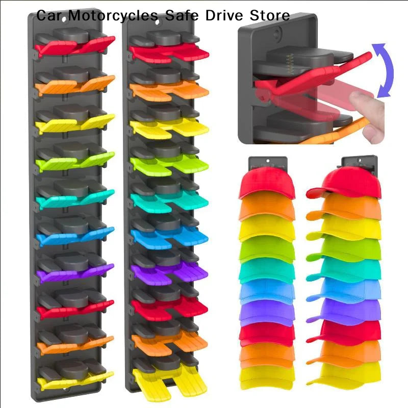CMHat Organizer Baseball Caps Built-in Spring Clips Adjustable