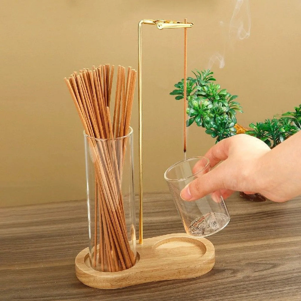2 In 1 Incense Holder For Sticks Anti-Ash Flying Incense Burne With Removable Glass Ash Catcher And Incense Sticks Organizer Zpaxo Default Title