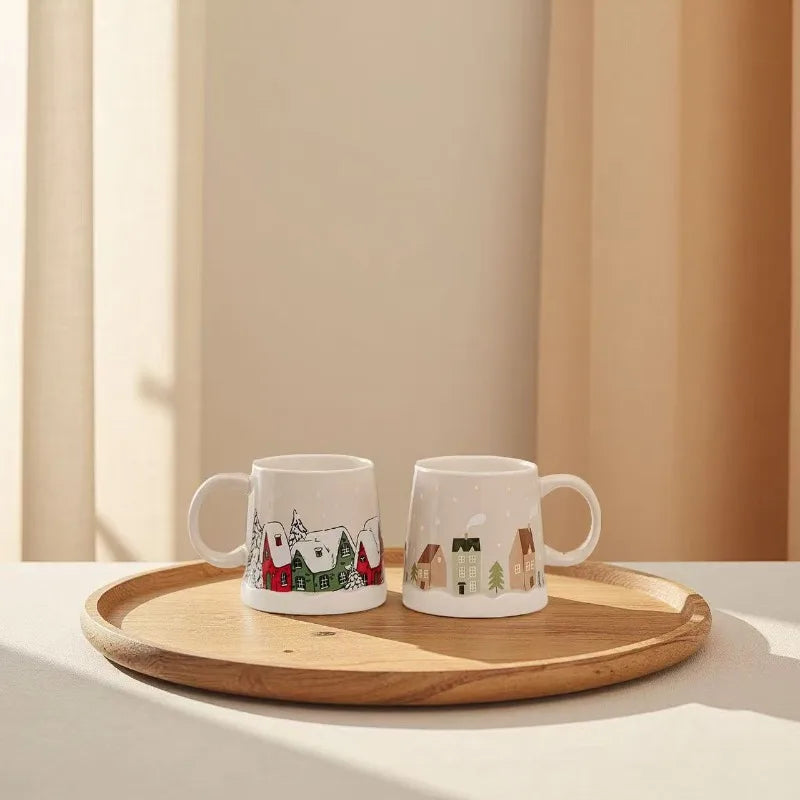 Christmas Ceramic Coffee Mug – Cute Couple Holiday Tea Cup Christmas Ceramic Mug Zpaxo