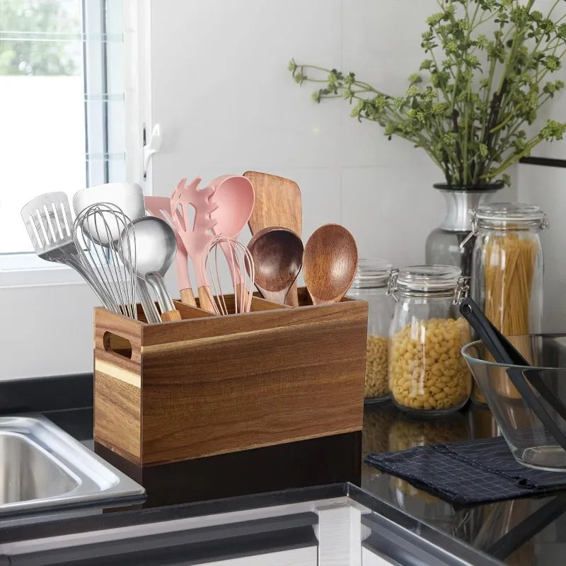 Wooden Desktop Compartment Storage Box – Kitchen & Desk Organizer Desktop Storage Organizer Zpaxo