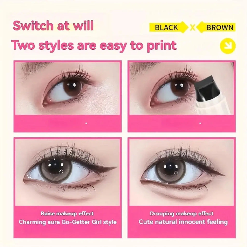 Dual-head Rotatable Eyeliner Stamp Integrated Waterproof Long Wear