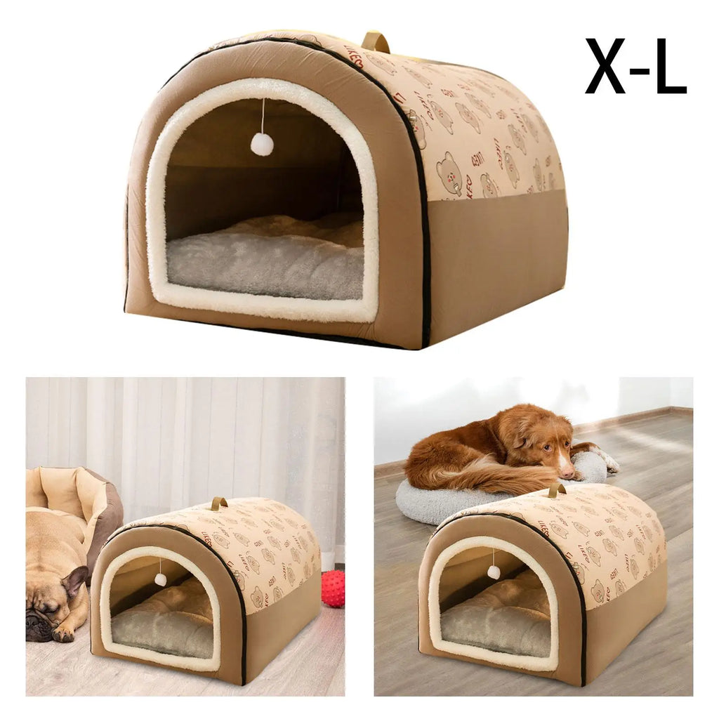 Pet Cat Dog House Self Warming Washable Cozy Tent Shelter 1 Bed Zpaxo