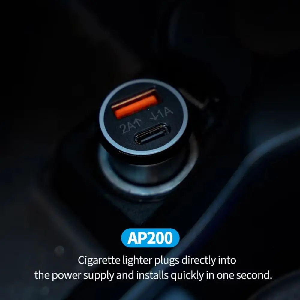 2 in 1 Dual Port Car Charger USB Type-C Adapter Fast Charging GPS Car Locator Tracker Plug and Play Real Time Tracking Zpaxo