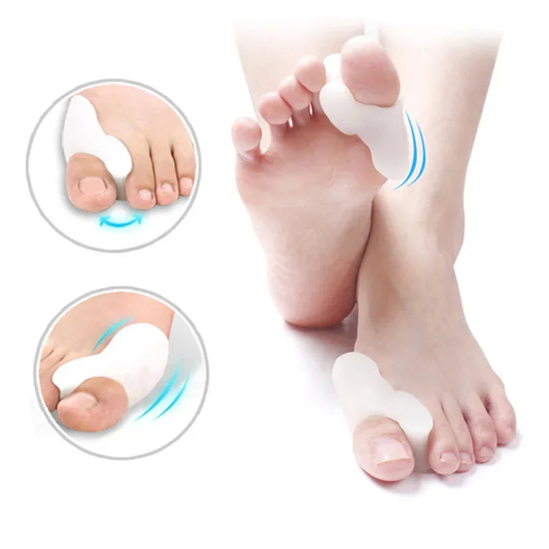 2Pcs=1Pair Silicone Toes Separator Bunion Bone Ectropion Adjuster Toes Outer Appliance Foot Care Tools Hallux Valgus Corrector Zpaxo