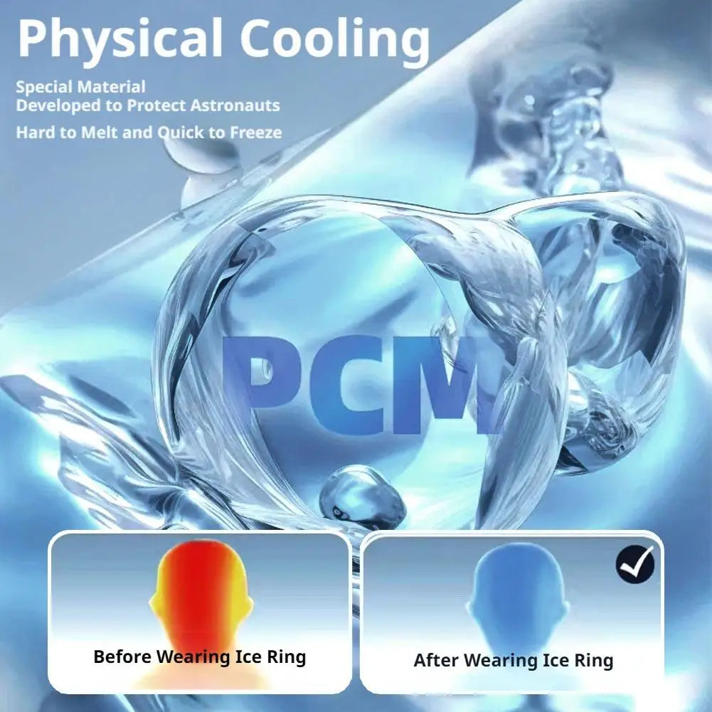 Natural Cooling Cube Cooling Neckband Indoor Wearable Ice Ring Cooler Reusable 18℃/64℉ Freeze for Hot Summer Outdoor Work Sports Zpaxo