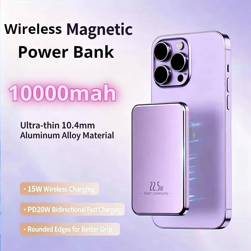 2026 New 10000mAh Portable Magnetic Wireless PowerBank PD22.5W Fast Charging External Battery for Magsafe for IPhone Samsung Zpaxo