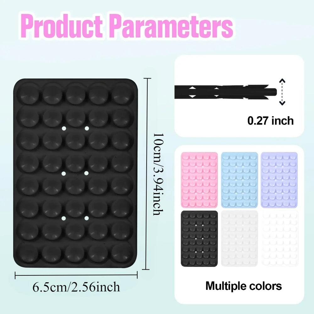 Multi-Functional Phone Case Backed Silicone Suction Pad Holder Double Side Suction Cup Bracket Fixture Desk Car Stand For iPhone Zpaxo