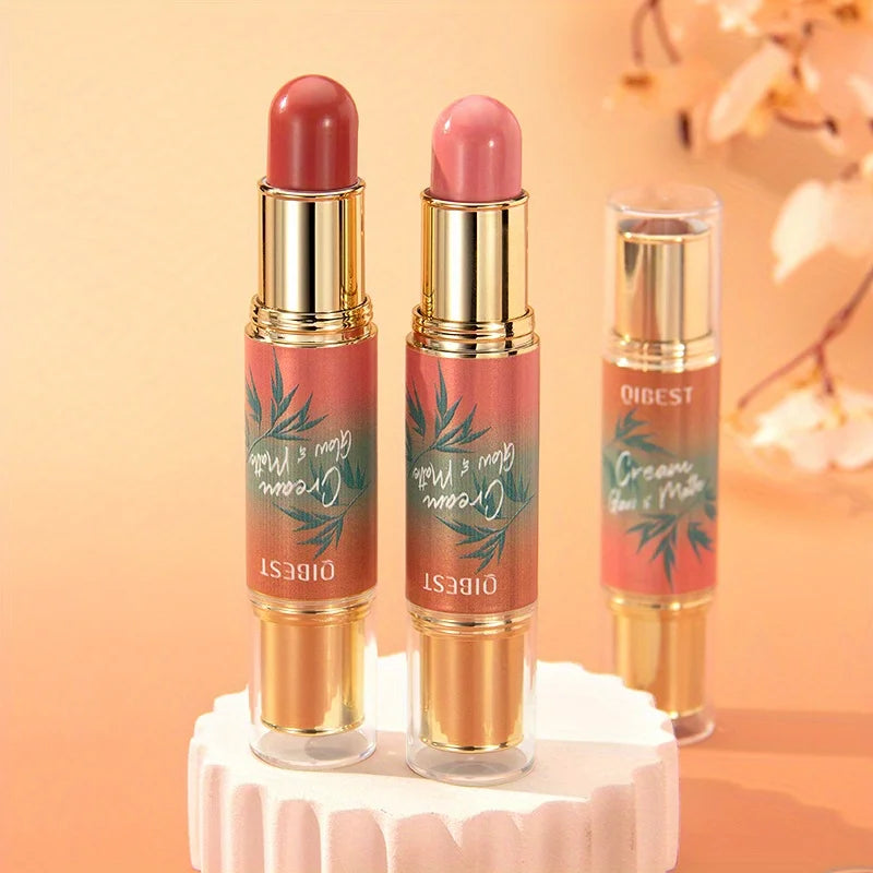 2-in-1 Grooming Stick Daily Portable Grooming Blush Light Soft Mist Makeup Effect Double Head Stick Zpaxo