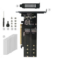 M.2 NVME Expansion Card M Key PCIE 3.0 X16 Adapter Board 4 Slot HDD Adapter Controller Supports Raid with Heatsink Zpaxo with no heatsink