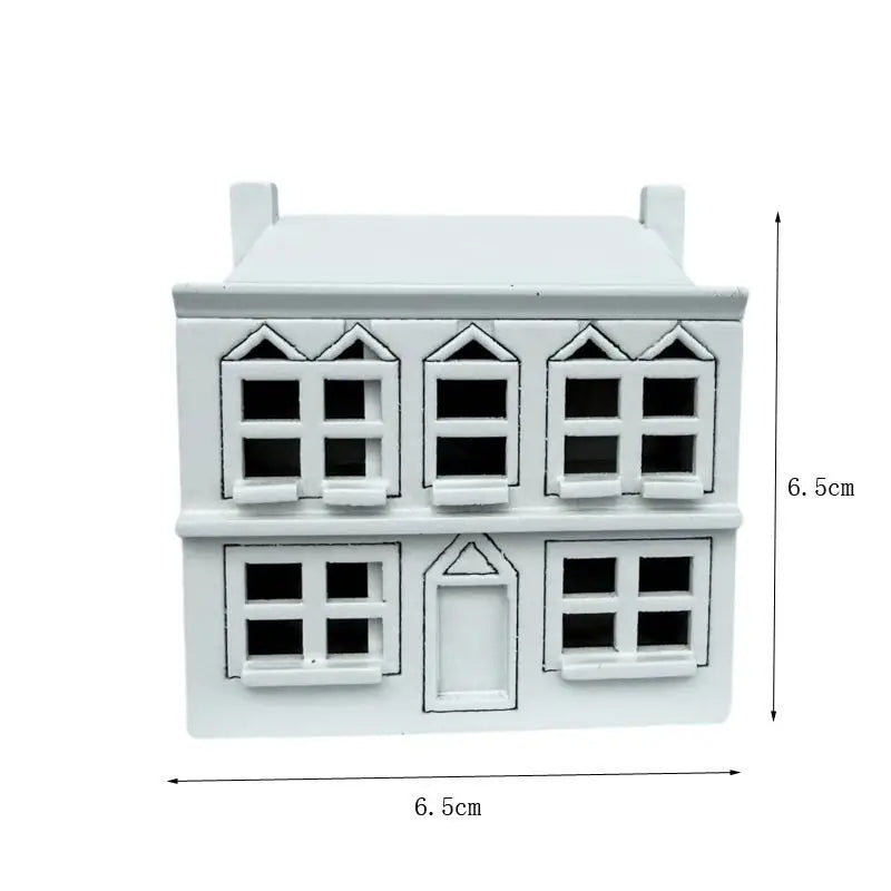 ▶1:12 Dollhouse Miniatures White Wooden Villa Small House Model Doll House Decor DIY Micro Landscape Ornaments Pretend Play Toys Zpaxo White