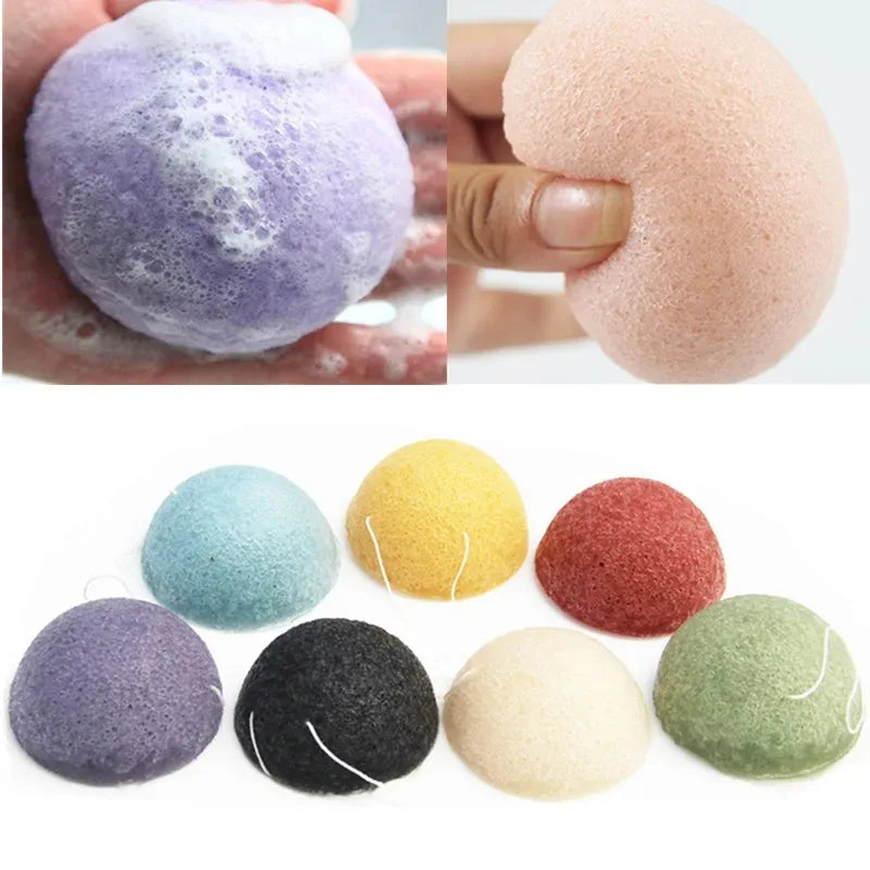 1/4pcs Konjac Sponge Beauty Essentials 100% Natural Konjac Puff Facial Pore Wash Cleaning Sponge Puff Face Skin Care Makeup Tool Zpaxo