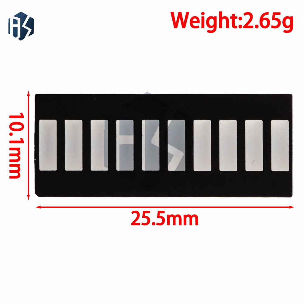 10 grid digital segment LED light bar super bright 2 red+3 yellow+4 green+1 blue light flat tube B10BRYGB Zpaxo