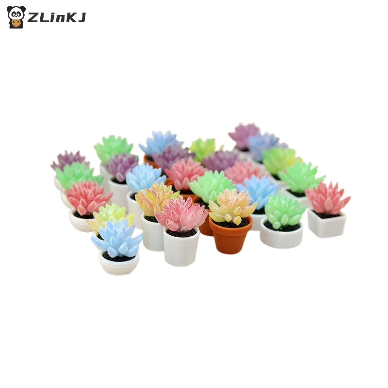 ▶5Pcs Simulation Mini Potted Plants Model Dollhouse Bonsai Decoratio Dollhouse Micro Landscape Garden Desktop Ornament Zpaxo