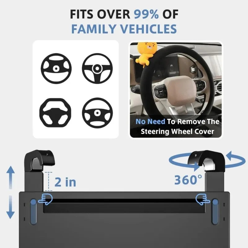 Steering Wheel Desk Tray – Folding Laptop & Food Car Table