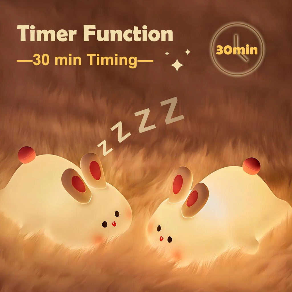 LED Night Light Cute Rabbit Animal Cartoon Silicone Lamp Dimmable USB Rechargeable for Children Kids Bedroom Gift Sleeping Light Zpaxo