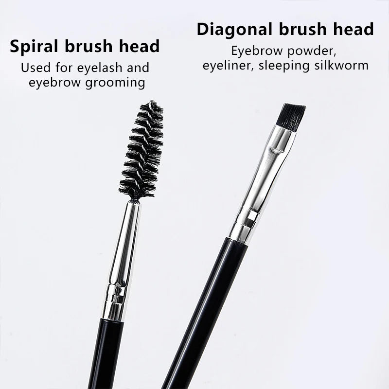 1/10pcs Soft Makeup Brushes Double Head Spiral Eyelash Eyebrow Brush Outline Blade Eyeliner Brush Multi-functional Makeup Tools Zpaxo