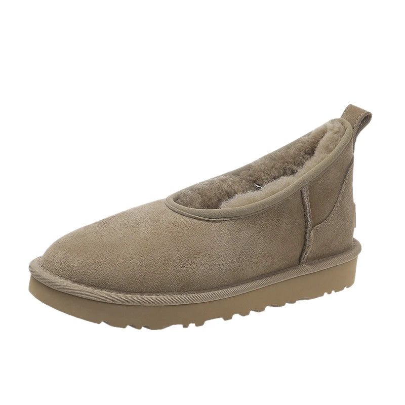 2025 Autumn Winter Fashion Classic Simple Comfortable Lamb Wool Flat