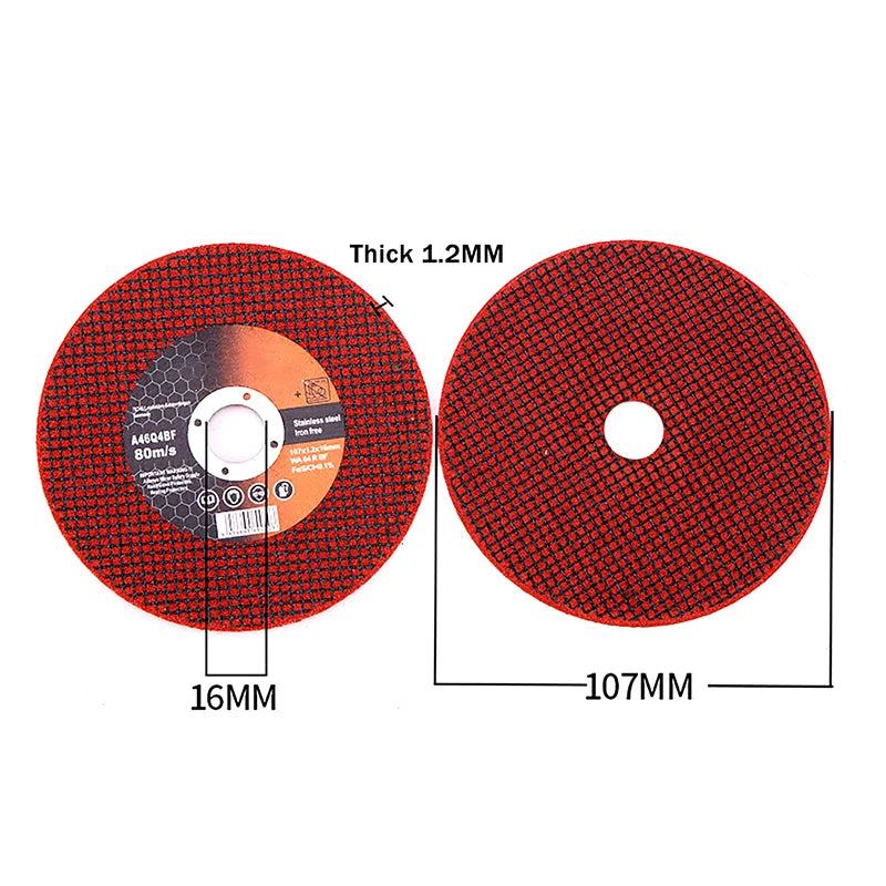 5Pcs 107*16mm Angle Grinder Wheel Blade Resin Cutting Saw Blades Stainless Steel Metal Grinding Machine Cutting Circular Disc Zpaxo Red