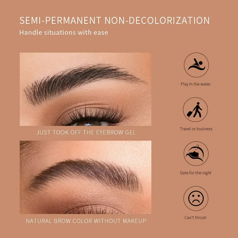 Waterproof Semi Permanent Eyebrow Gel Durable Tattoo Easy Peel Off