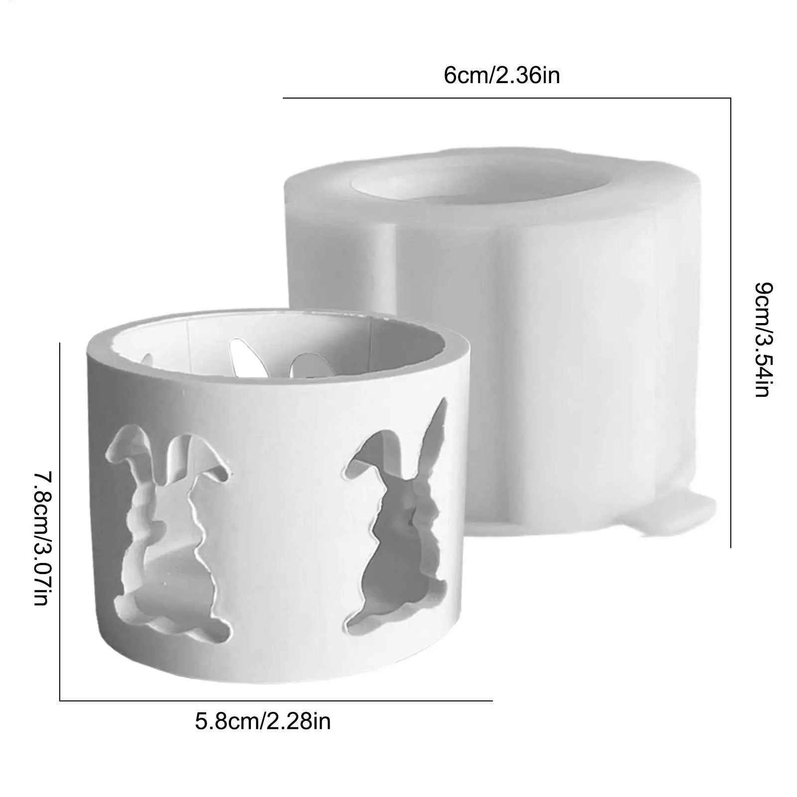 Candle Holder Mold Soft Non Stick Mould Hollow Rabbit Design Tea
