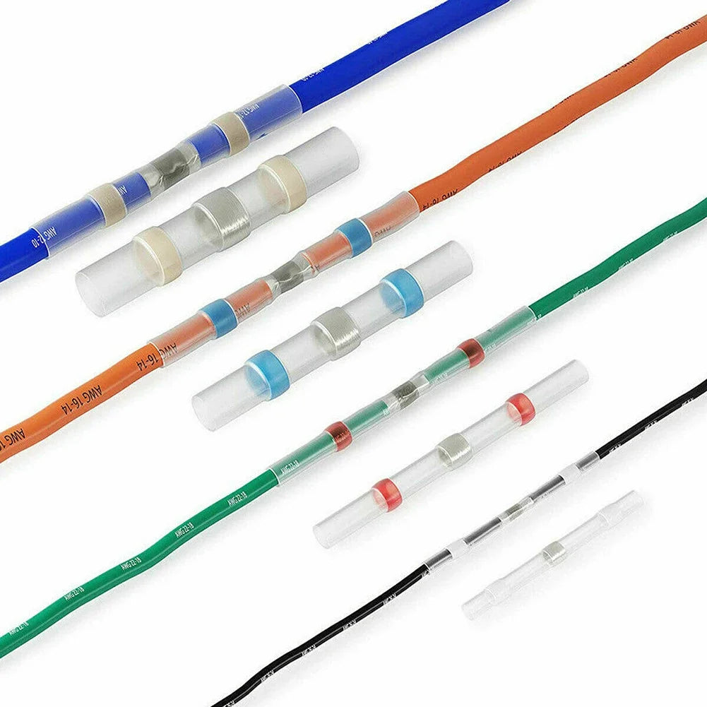 Solder Seal Heat Shrink Butt Connectors Waterproof Insulated Wire