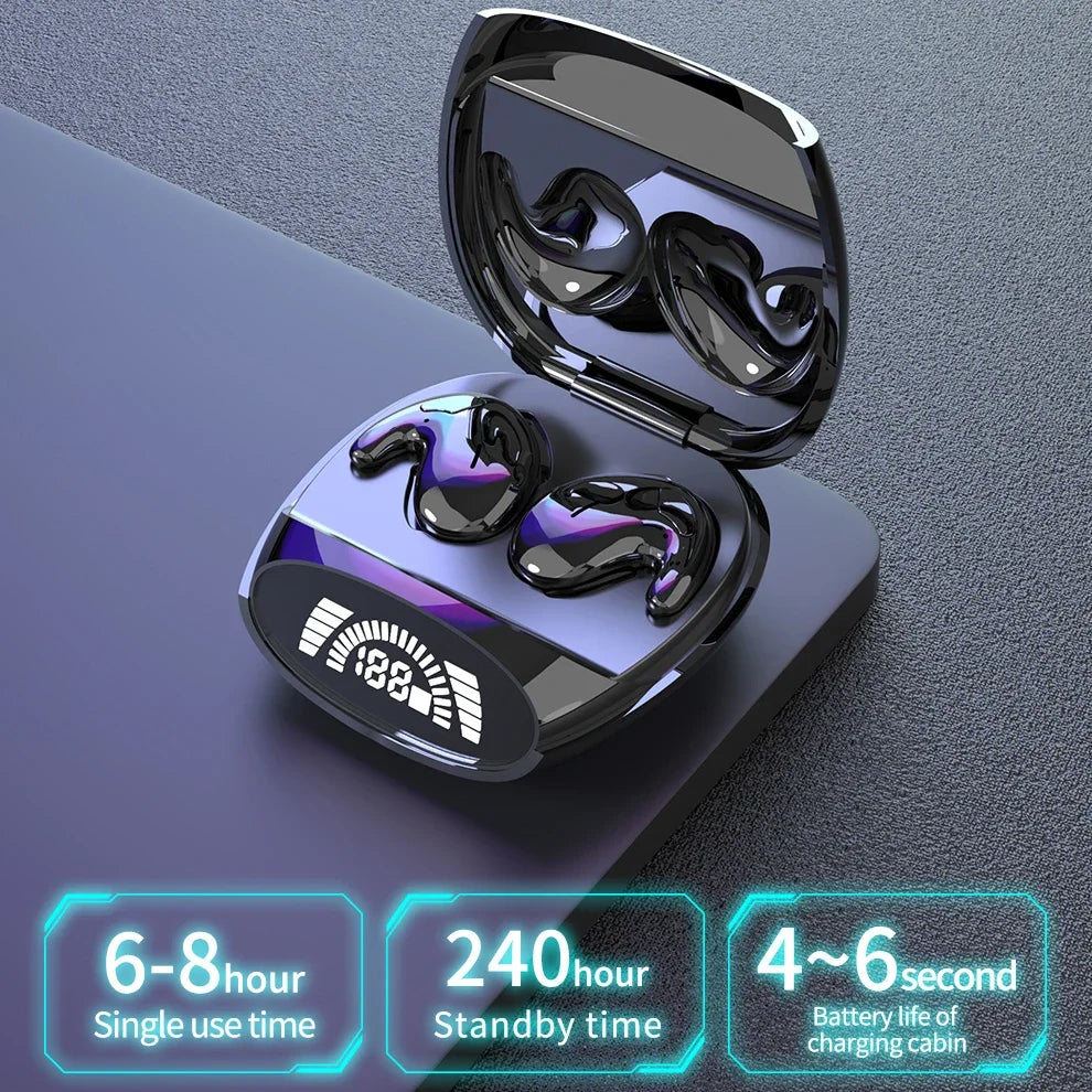 Sleep Invisible Stereo Headset Waterproof Wireless Bluetooth Earphone Earbuds with Mic for Phone Bluetooth 5.3 Headphones Zpaxo