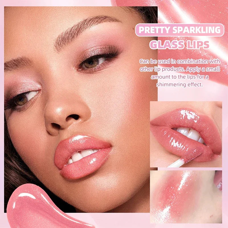 Shimmering Taro Purple Lip Gloss Moisturizing Plumping Gold Sparkle