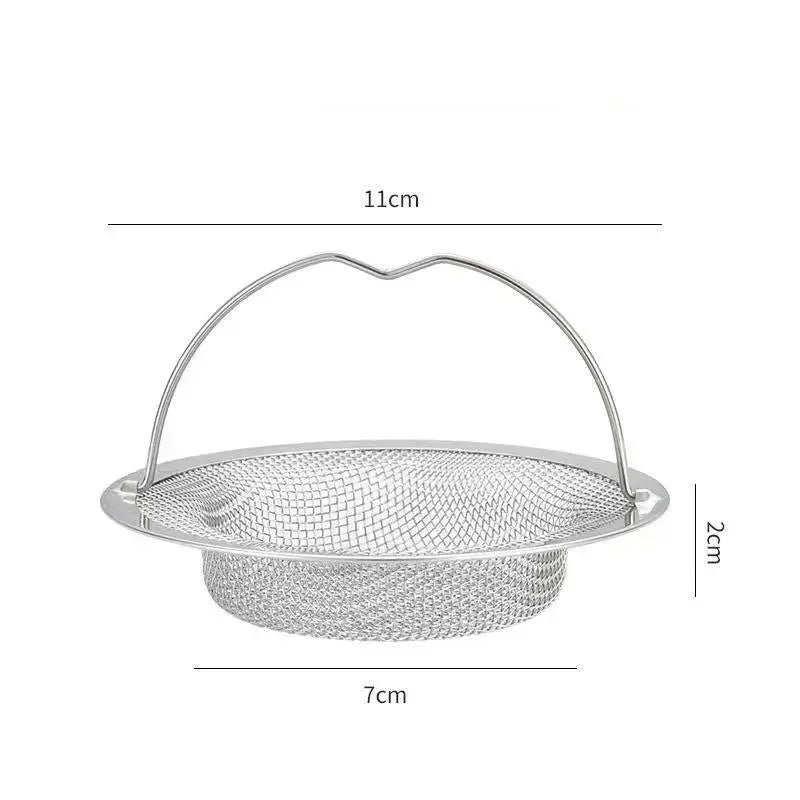2/4PCS Stainless Steel Kitchen Sink Filter Kitchen Garbage Food Residue Dishsink Filter With Handle Metal Sink Strainer Zpaxo