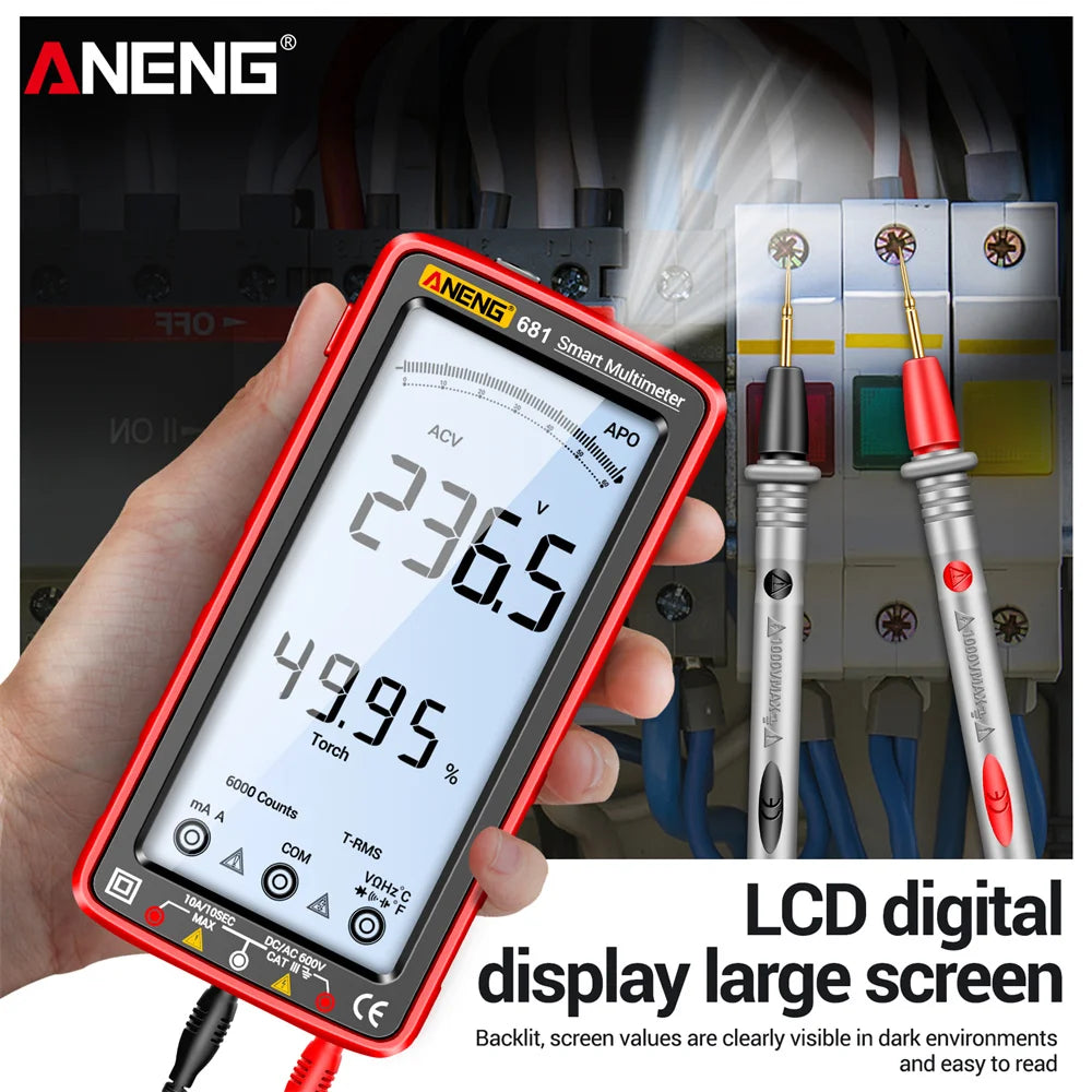 Rechargable Digital Professional Multimeter Voltage Meter LCD