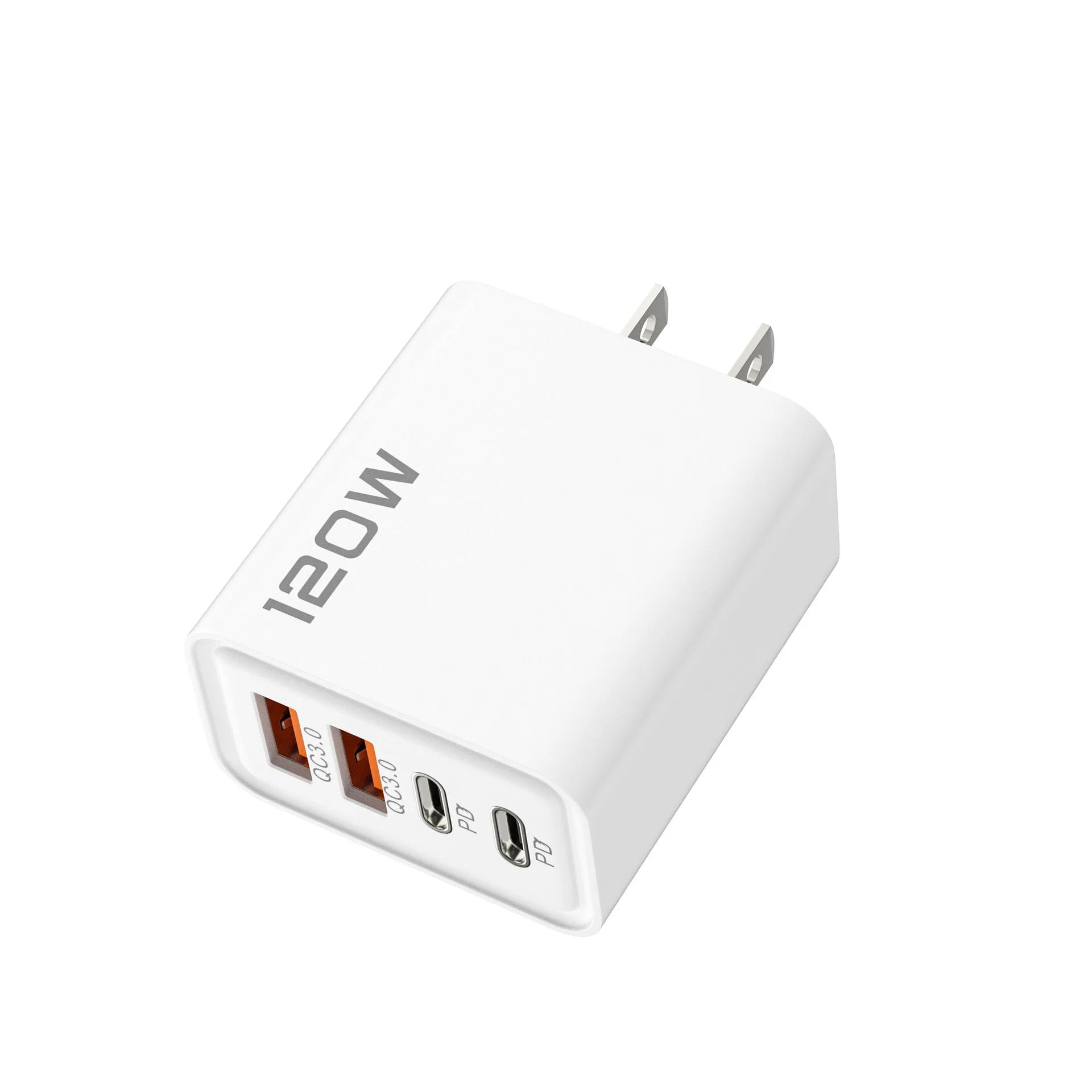 Total 120W Fast Charger USB Type C Cable Fast Charging Phone Power Adapter For iPhone Xiaomi Samsung Quick Charge Wall Charger Zpaxo US White
