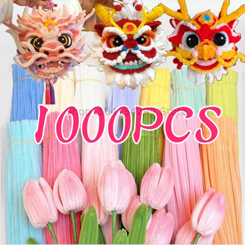 Cleaner Pipe Cleaners for Crafts Creative Chenille Stem Wire Pipe Cleaners Creative Leisure Hobby Diy Plush Stem Twisted Stick Zpaxo