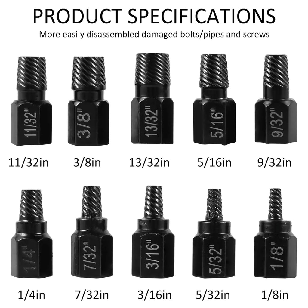 10/20Pcs Multi Spline Screw Extractor Set Alloy Steel Damaged Bolt Removal Tool Easy Out Rusted Bolt Removal for 1/8-13/32Inch Zpaxo