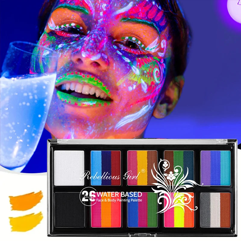10 Face Makeup Palette Body Painting Vibrant Long-lasting Colors Zpaxo
