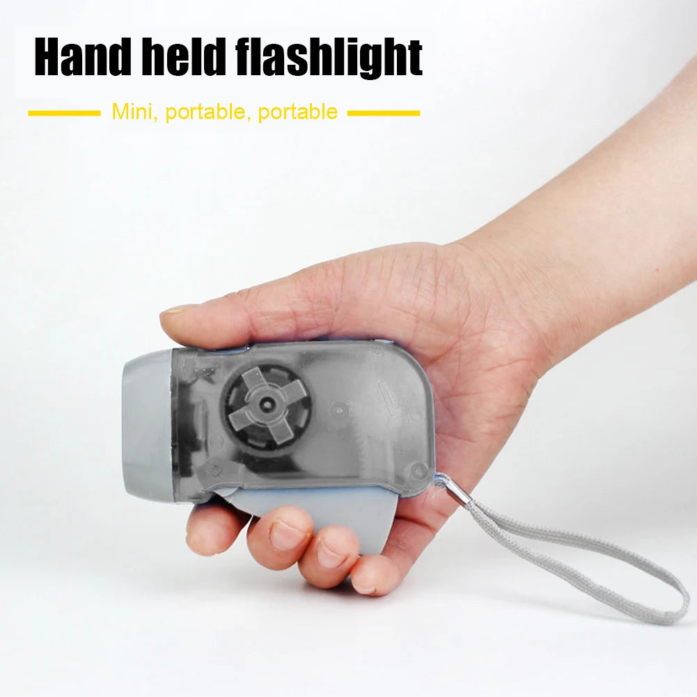 Plastic Hand Pressing Dynamo Flashlight Portable LED Camping Crank Zpaxo