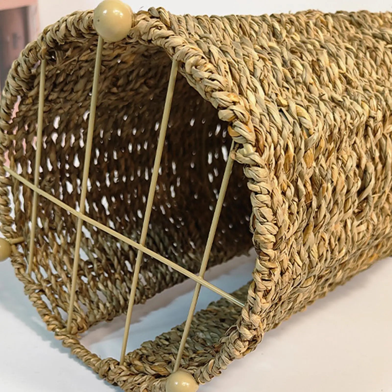 Toilet Paper Holder Handwoven storage basket No-Drill Bathroom Organizer with Cup Holder Bathroom Organizer Bathroom Decor Zpaxo