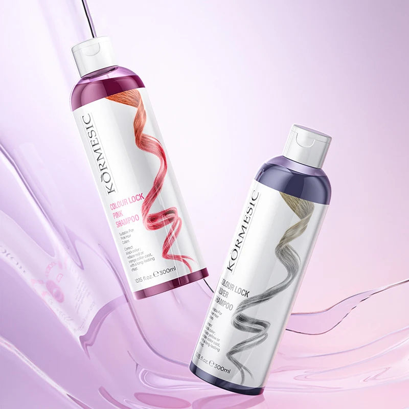 Unisex Color-Protecting Shampoo,Color Locking,Moisture Replenishing Shampoo,Lasting Color Care Purple Pink Color Fixing Shampoo Zpaxo