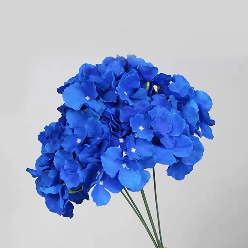 5Pcs Artificial Hydrangea With Stem Blue Faux Hydrangea Bouque Flower for Wedding Party Home Decoration Valentine Day Zpaxo