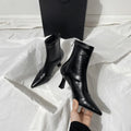 Autumn Winter Vintage Thick Heel Slim Ankle Boot Women Fashion