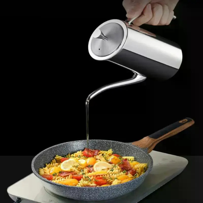 304 Stainless Steel Oil Pot Kitchen Oil Tank Sauce Vinegar Drip-Proof Dust-Proof Oil Storage Container To Store Kitchen Tools Zpaxo
