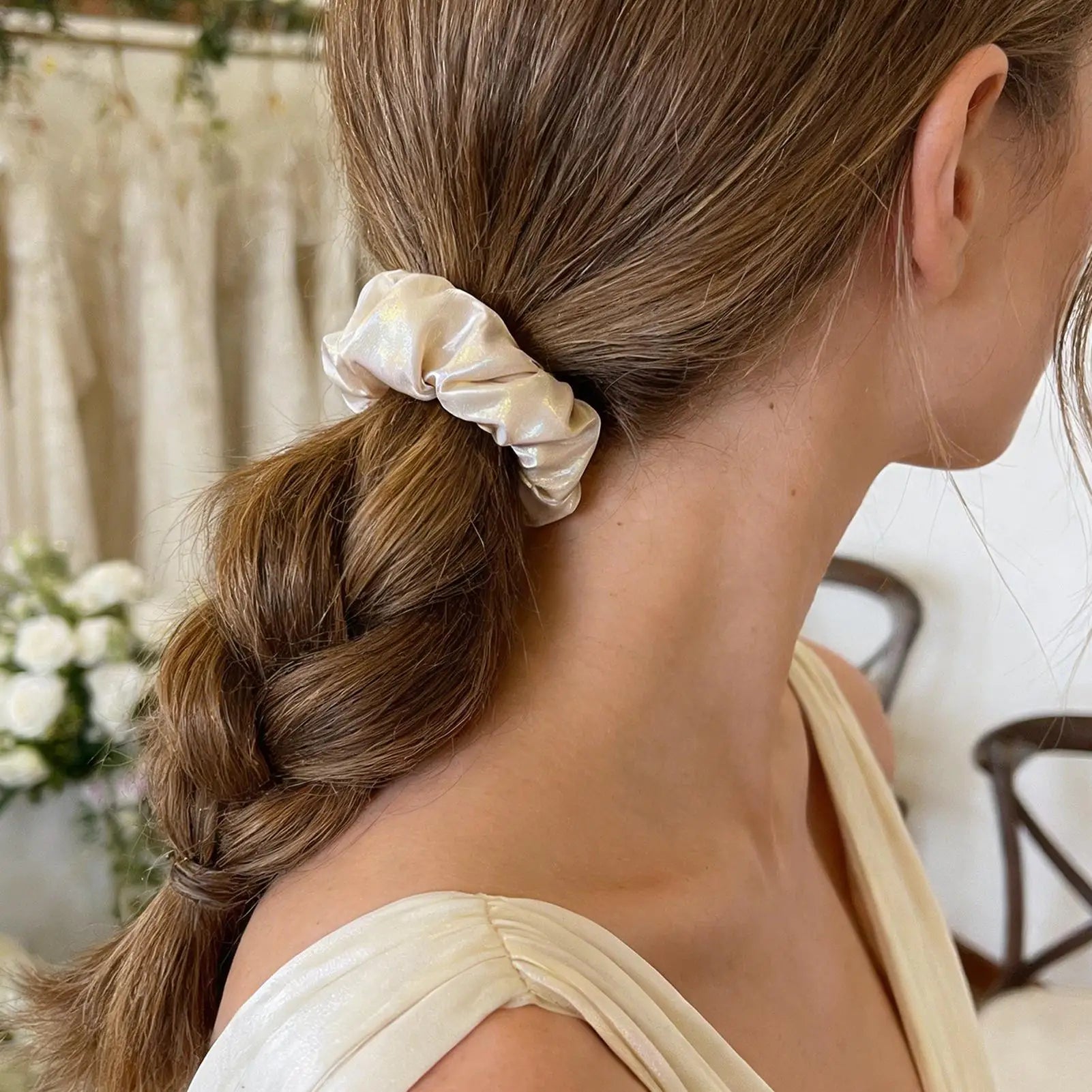 Soft Hair Scrunchies Zipper Pocket Small Elastic Ties Fine Thin Curly
