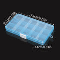 15-Grids Plastic Jewelry Storage Box with Adjustable Dividers Earrings Rings Beads Jewelry Transparent Organizer Container Zpaxo Blue