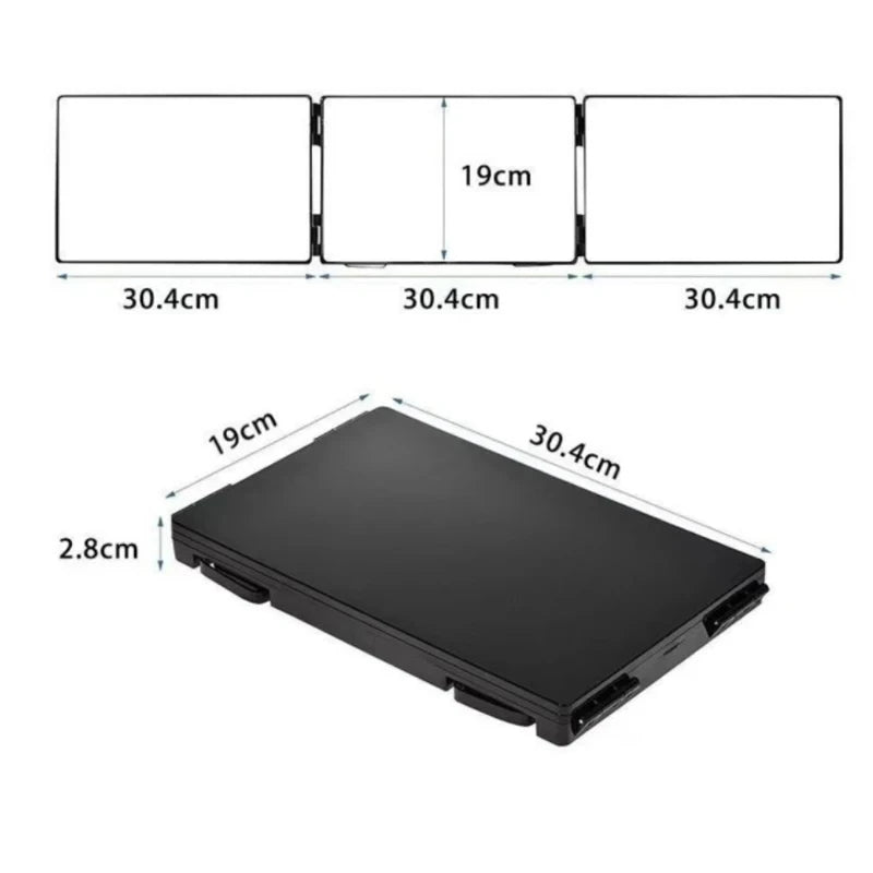 Folding Cosmetic Mirror Retractable Adjustable Hanging Triple HD