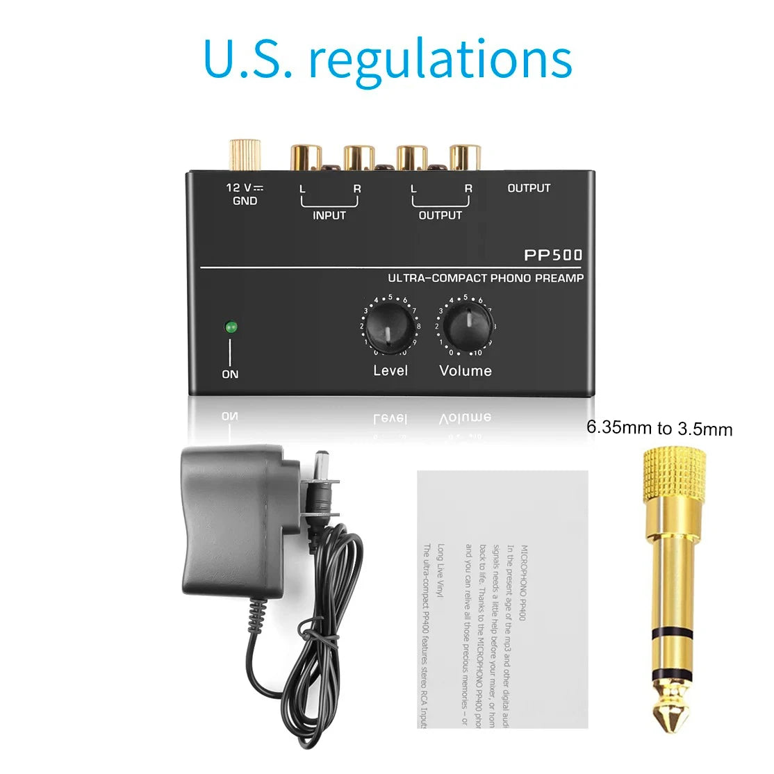 Phono Preamp Pre Amp Preamplifier Audio Amplifier Level Volume Zpaxo US Adapter