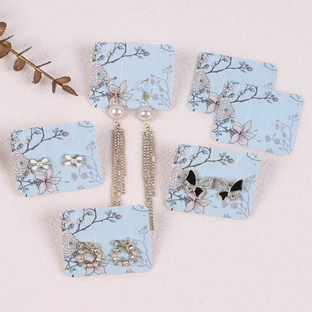 10/50/100Pcs Earring Display Cards Flower Pattern Earrings Holder Cards Tags DIY Earrings Packaging Zpaxo